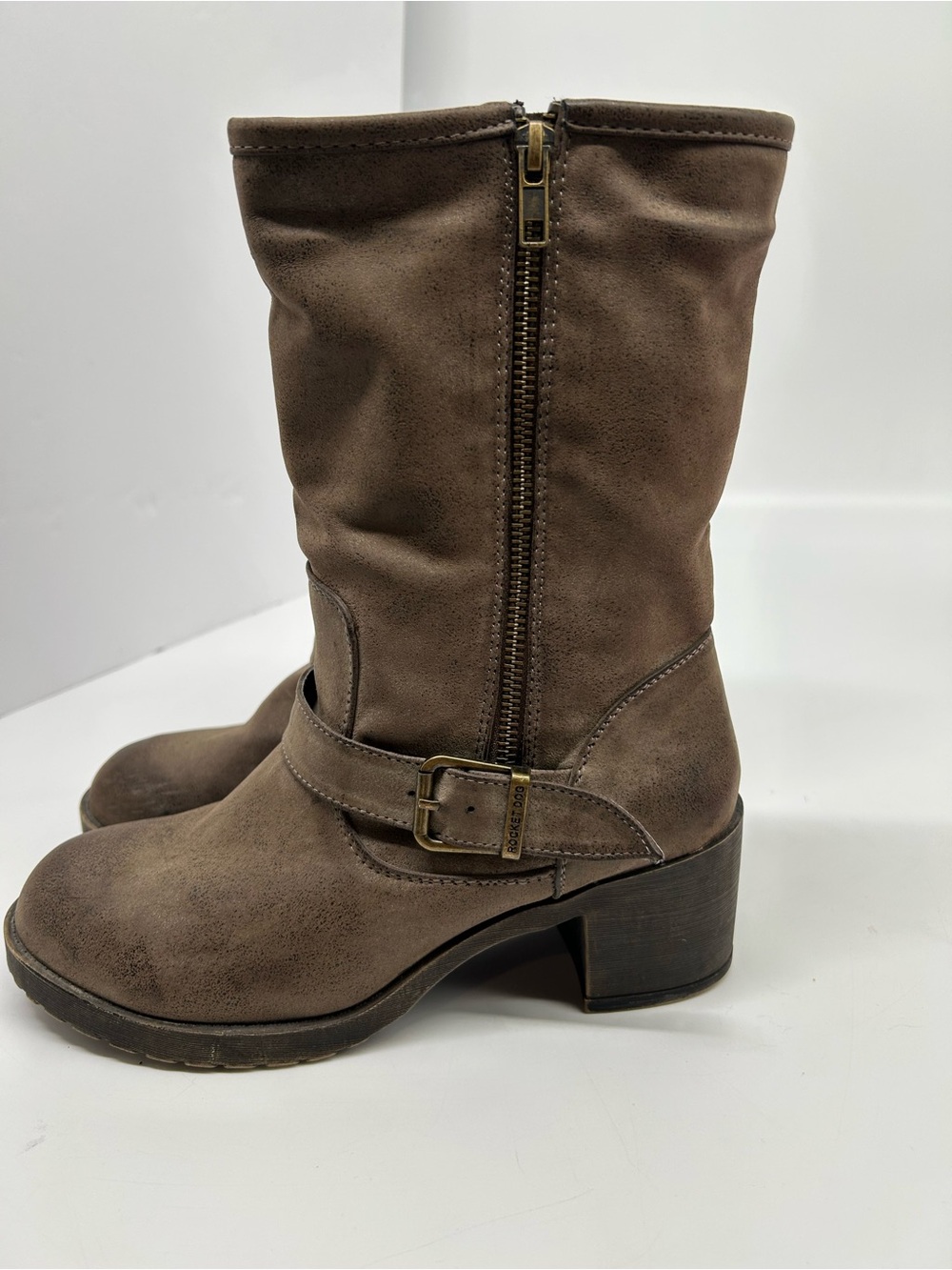 Rocket Dog Women’s Hallie Moto Mid Calf Boot 8.5
